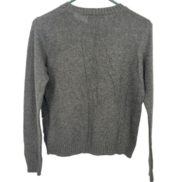 RUBY MOON Reindeer Sweater Size Small Gray Christmas Holiday Print Knit Blend - Picture 2 of 5